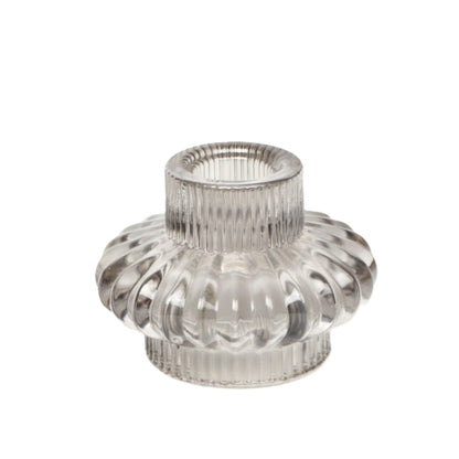 Two way use grey candle holder