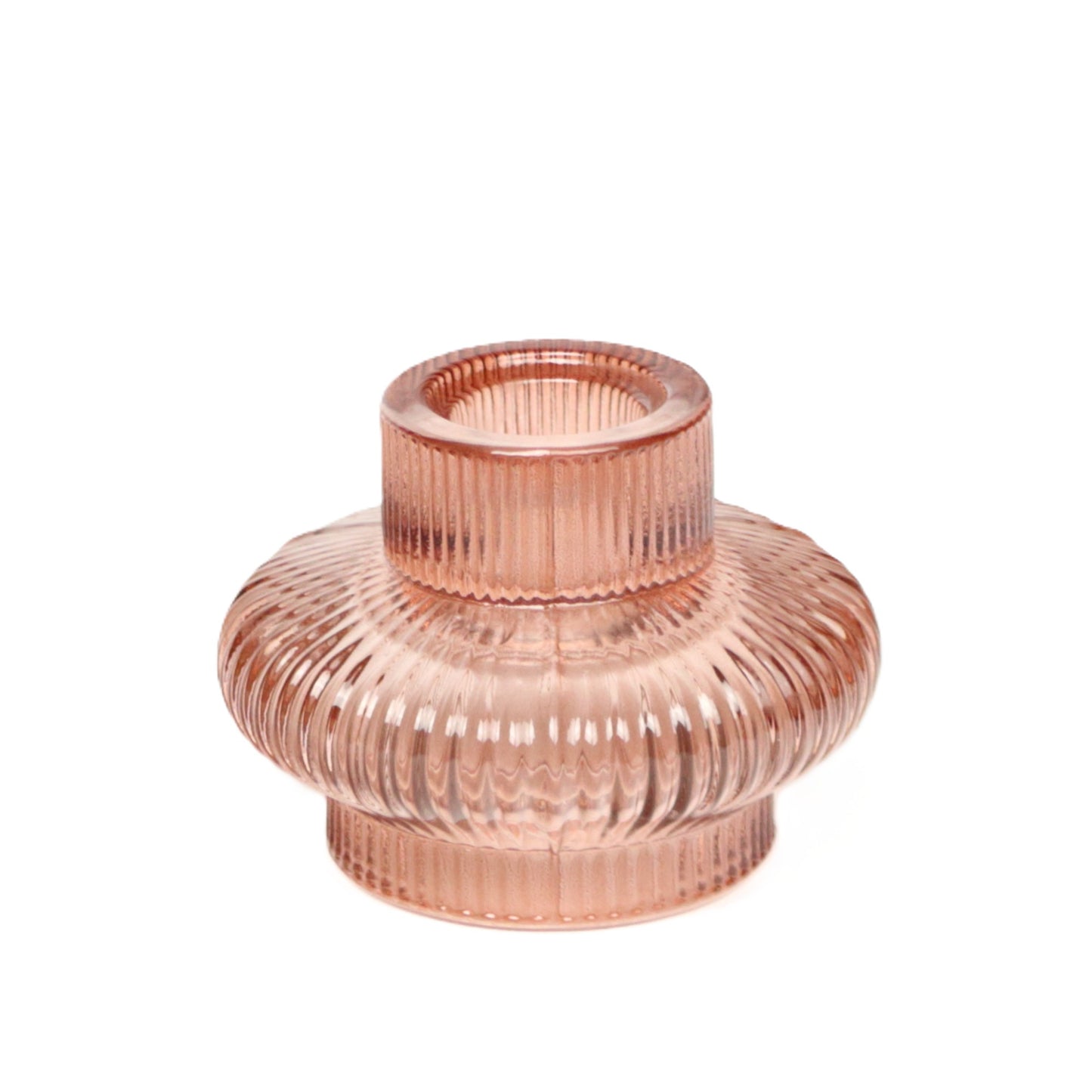 Two way use pink candle holder