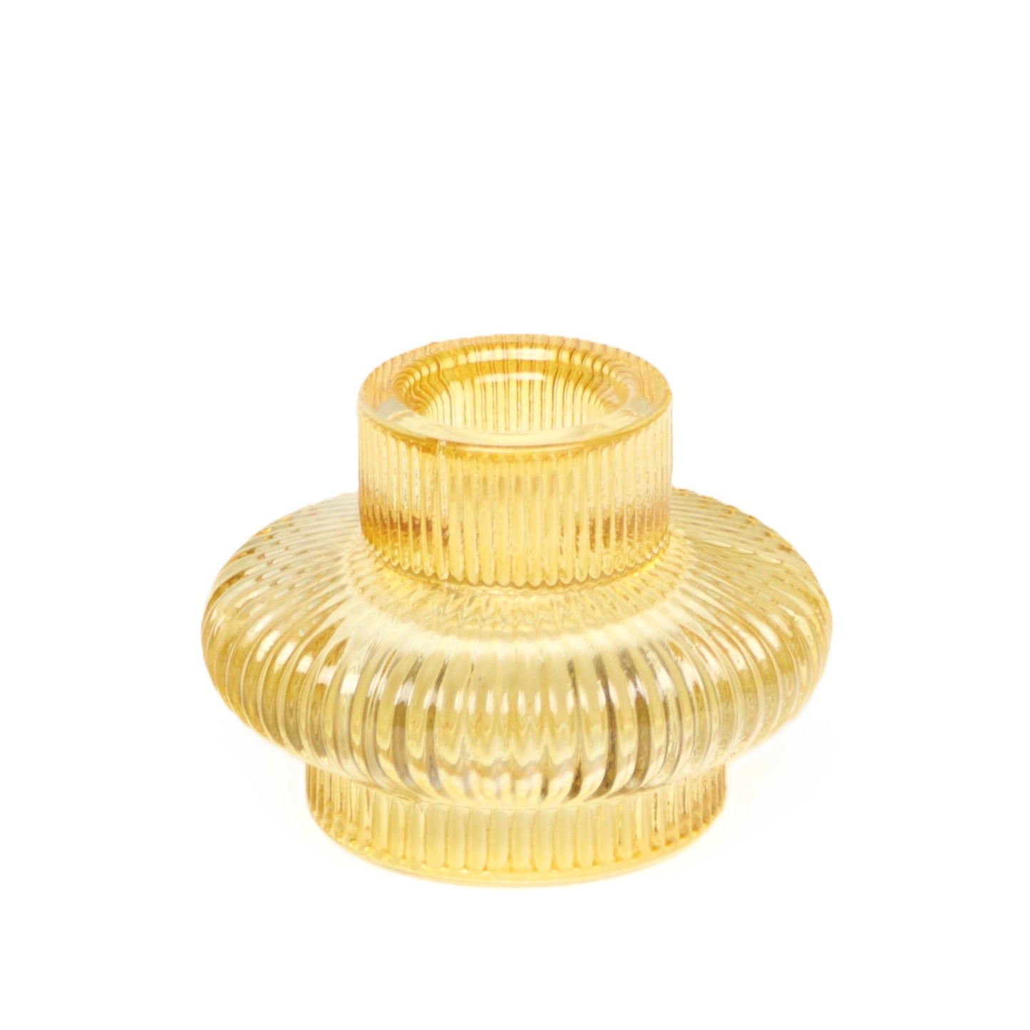 Two way use yellow candle holder