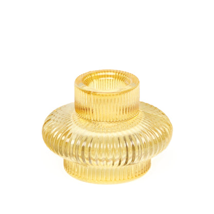 Two way use yellow candle holder