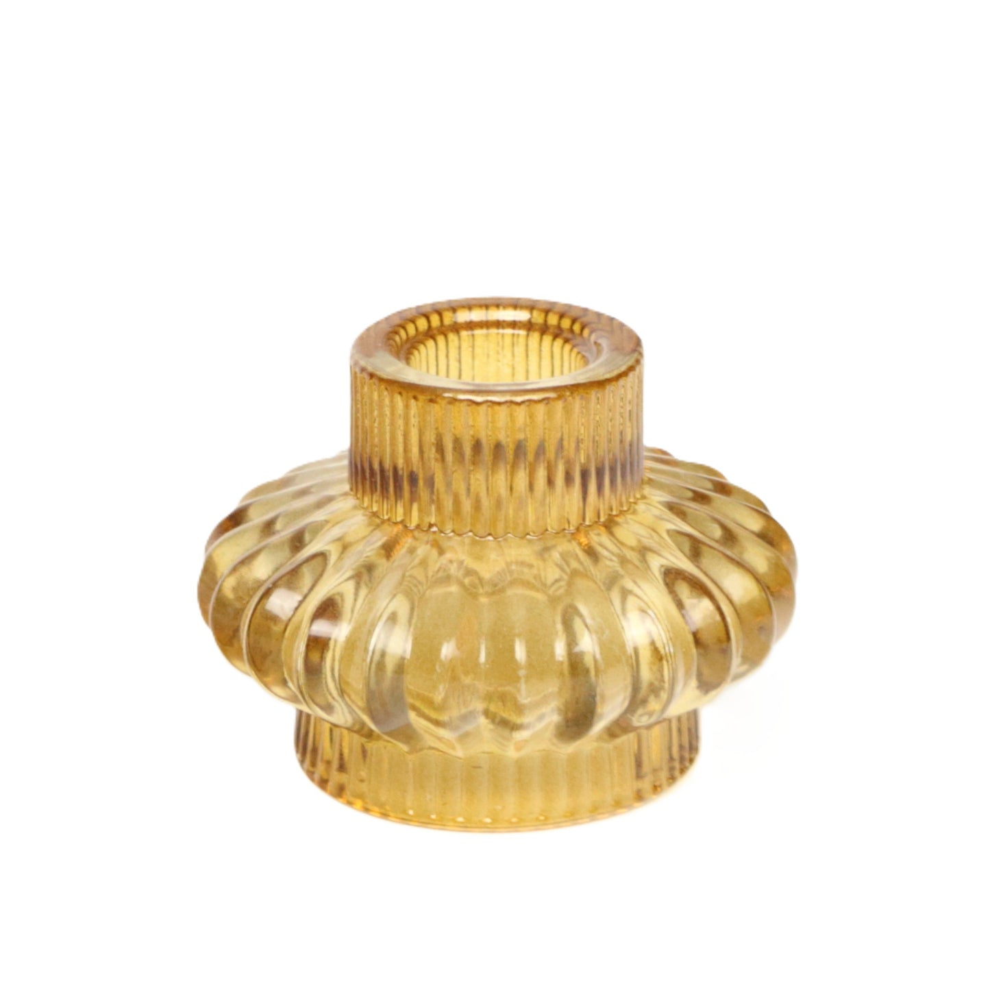 Two way gold candle holder