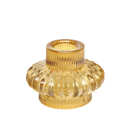Two way gold candle holder