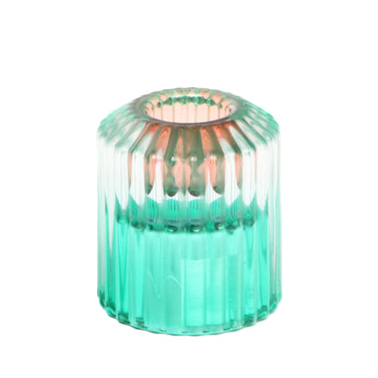 Two tone green and pink candle holder