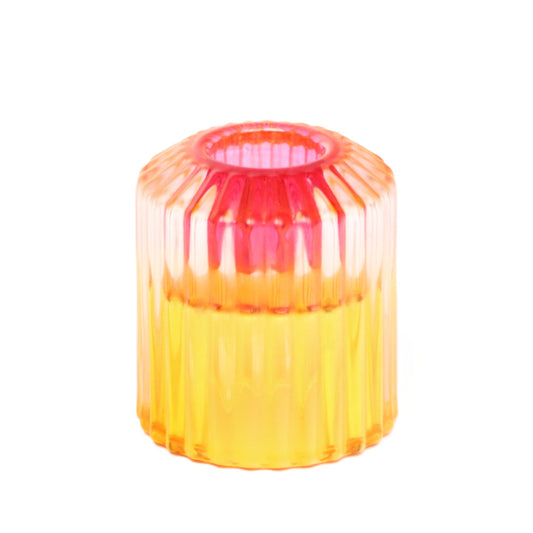 Two tone yellow-pink candle holder