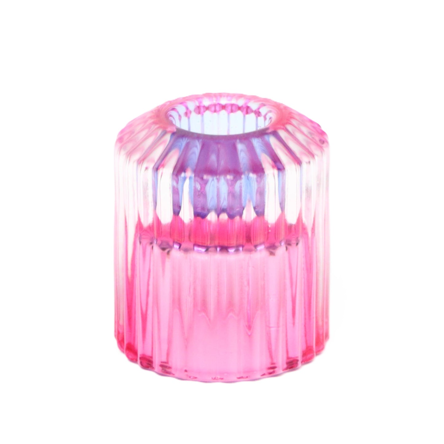 Two tone pink-blue candle hodler