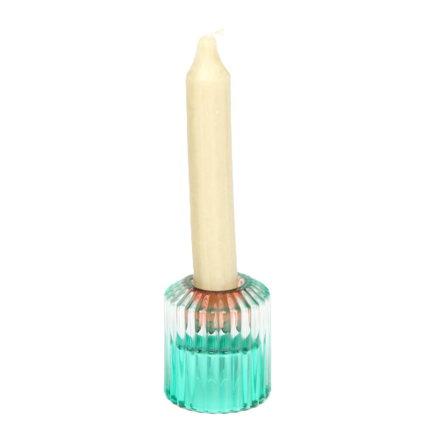 Two tone green and pink candle holder