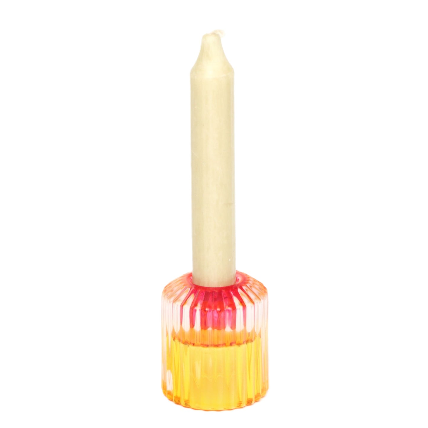 Two tone yellow-pink candle holder