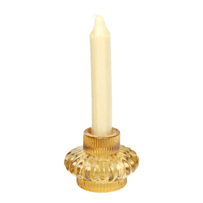 Two way gold candle holder