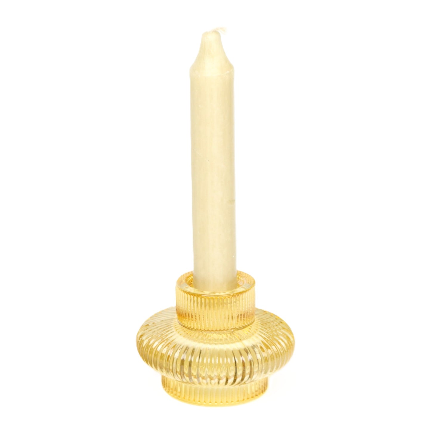 Two way use yellow candle holder