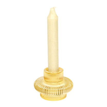 Two way use yellow candle holder