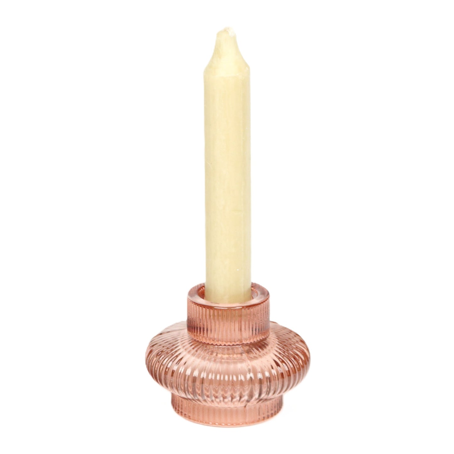 Two way use pink candle holder