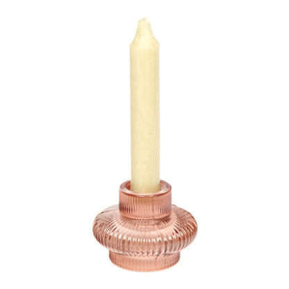 Two way use pink candle holder