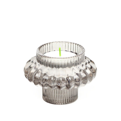 Two way use grey candle holder