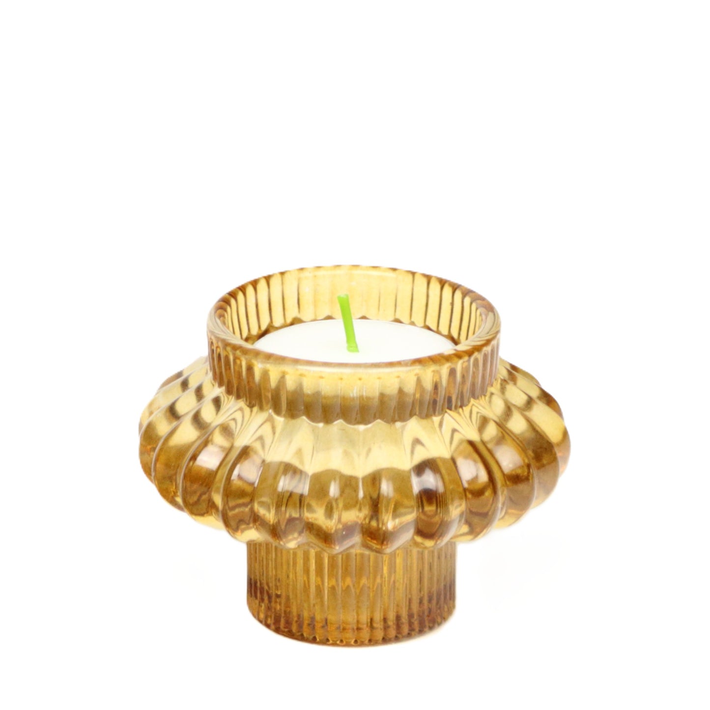 Two way gold candle holder