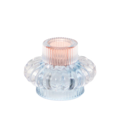 Two tone blue-pink candle hodler