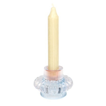 Two tone blue-pink candle hodler