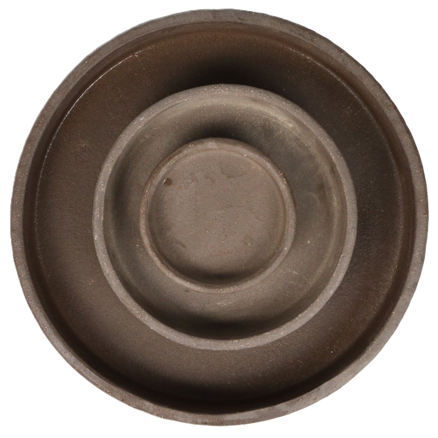 Brown Pot Deep Saucer Large int dia 12cm