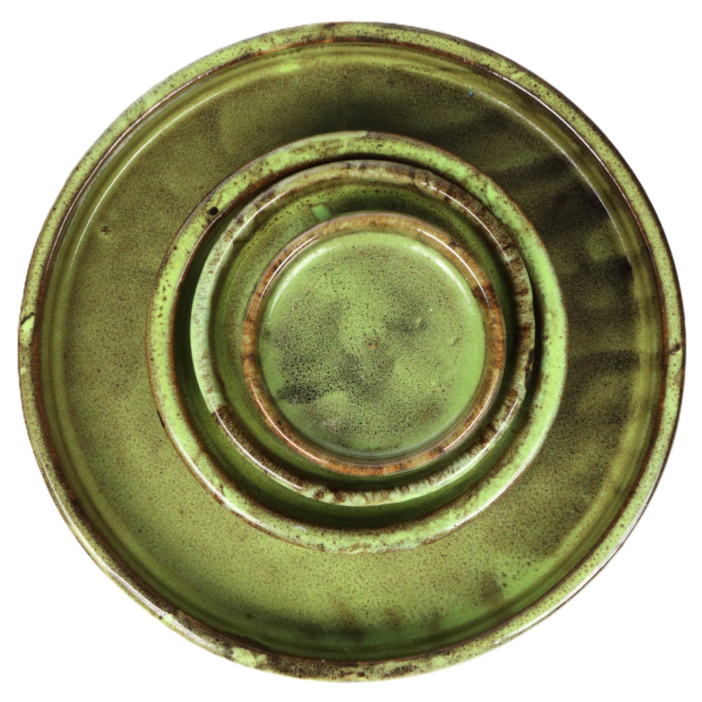 Deep Olive Pot Saucer Medium int dia 13cm