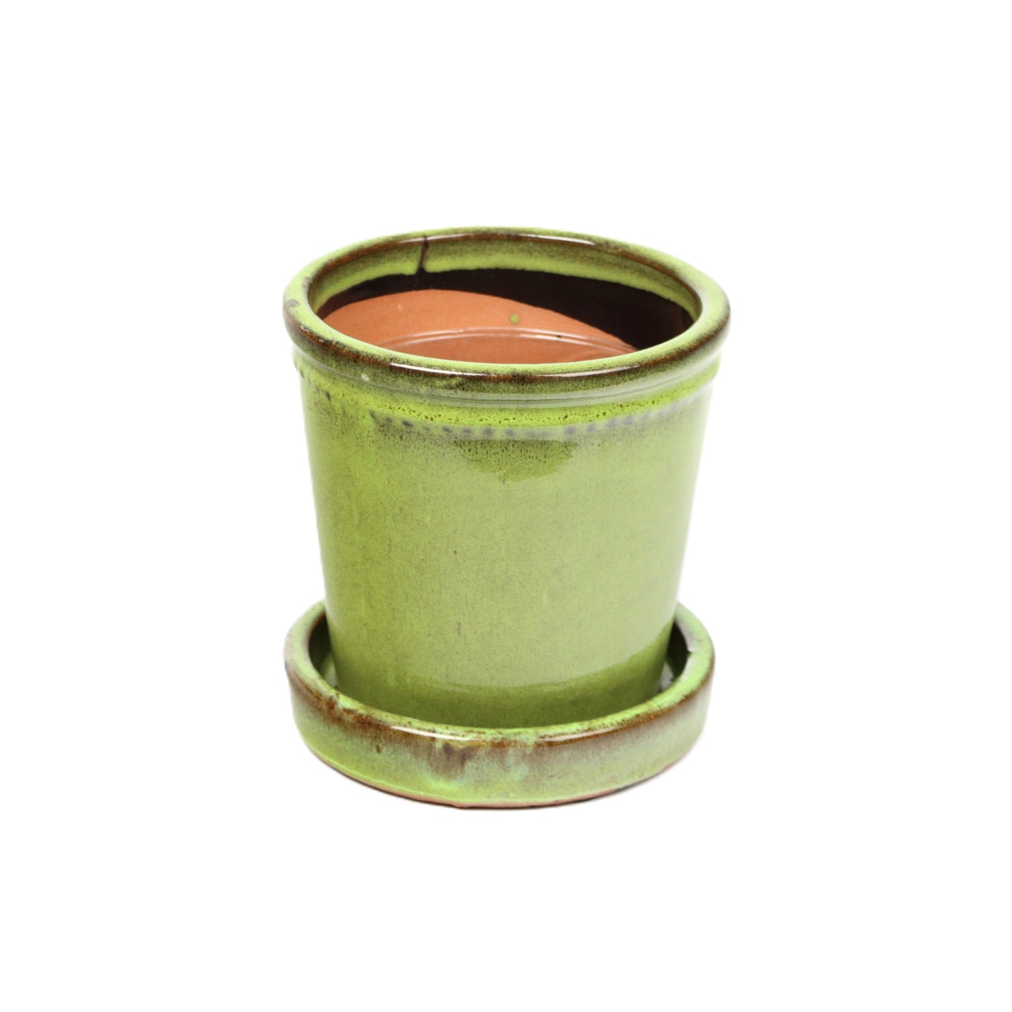 Deep Olive Pot Saucer Medium int dia 13cm