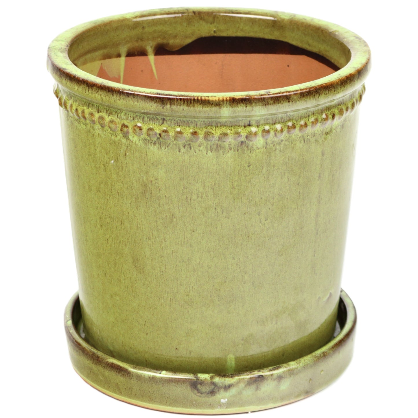 Deep Olive Pot Saucer Large int dia 21.5cm