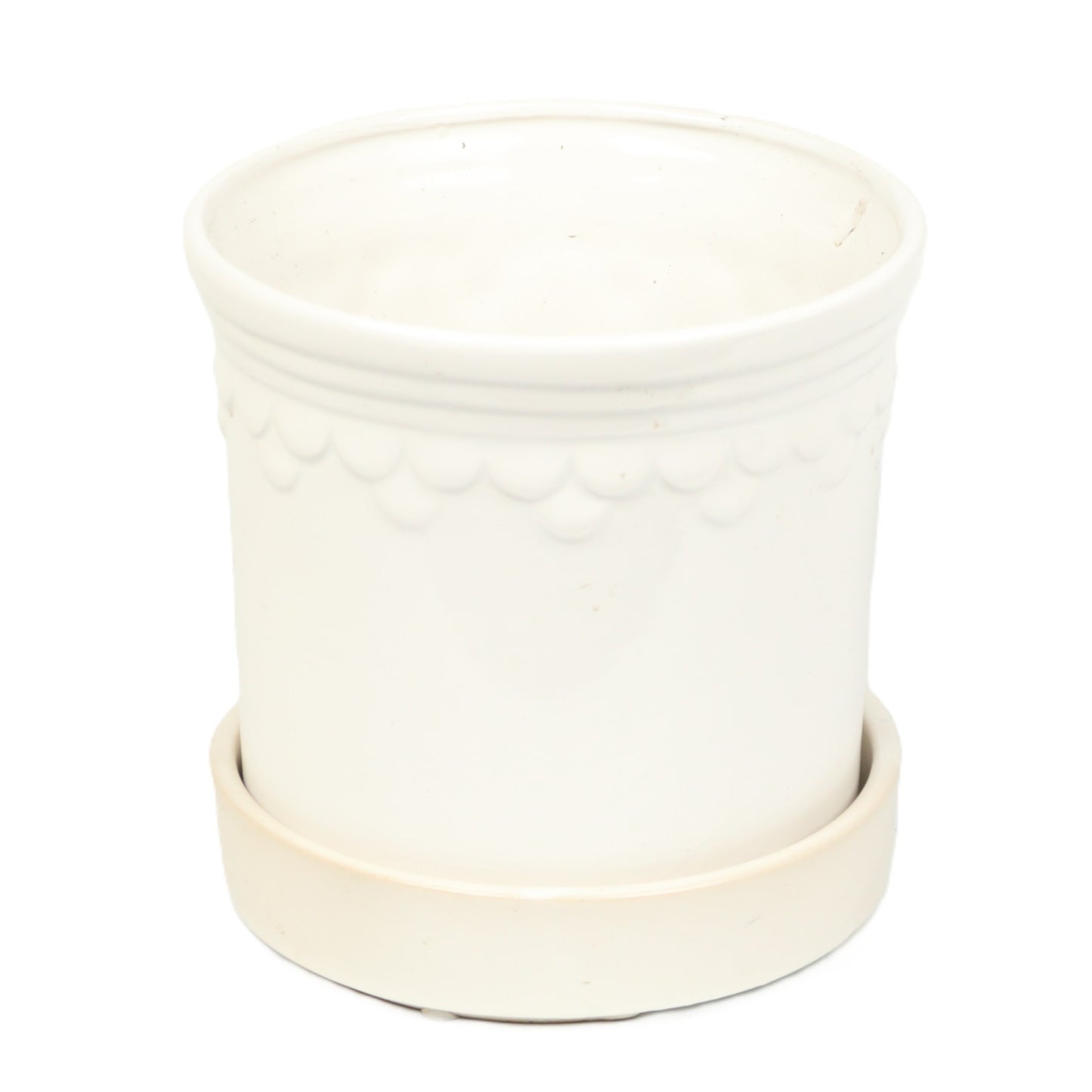 Ivory Deep Pot Saucer Small int dia 13cm