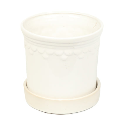 Ivory Deep Pot Saucer Small int dia 13cm