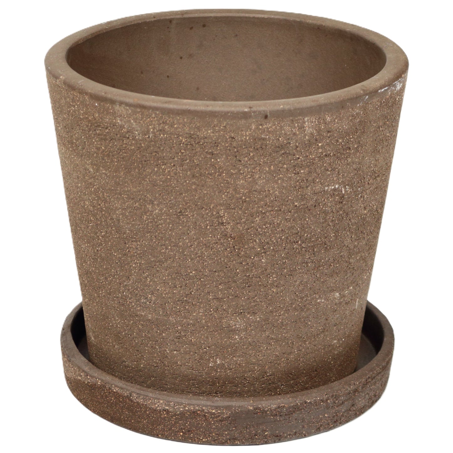 Brown Pot Deep Saucer Large int dia 12cm