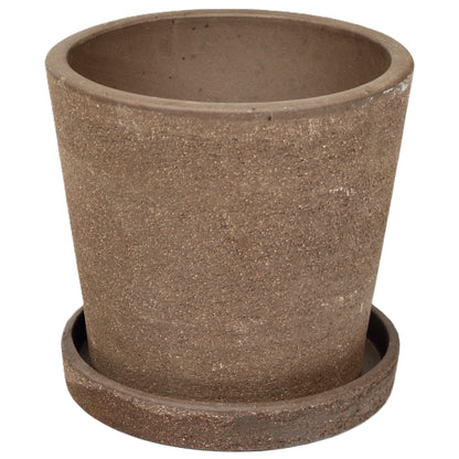 Brown Pot Deep Saucer Large int dia 12cm