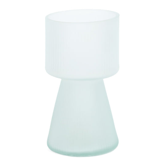 Milky Ribbed Chalice Vase