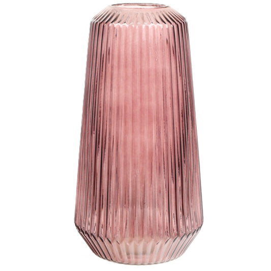 Plum Fluted Cylinder Vase