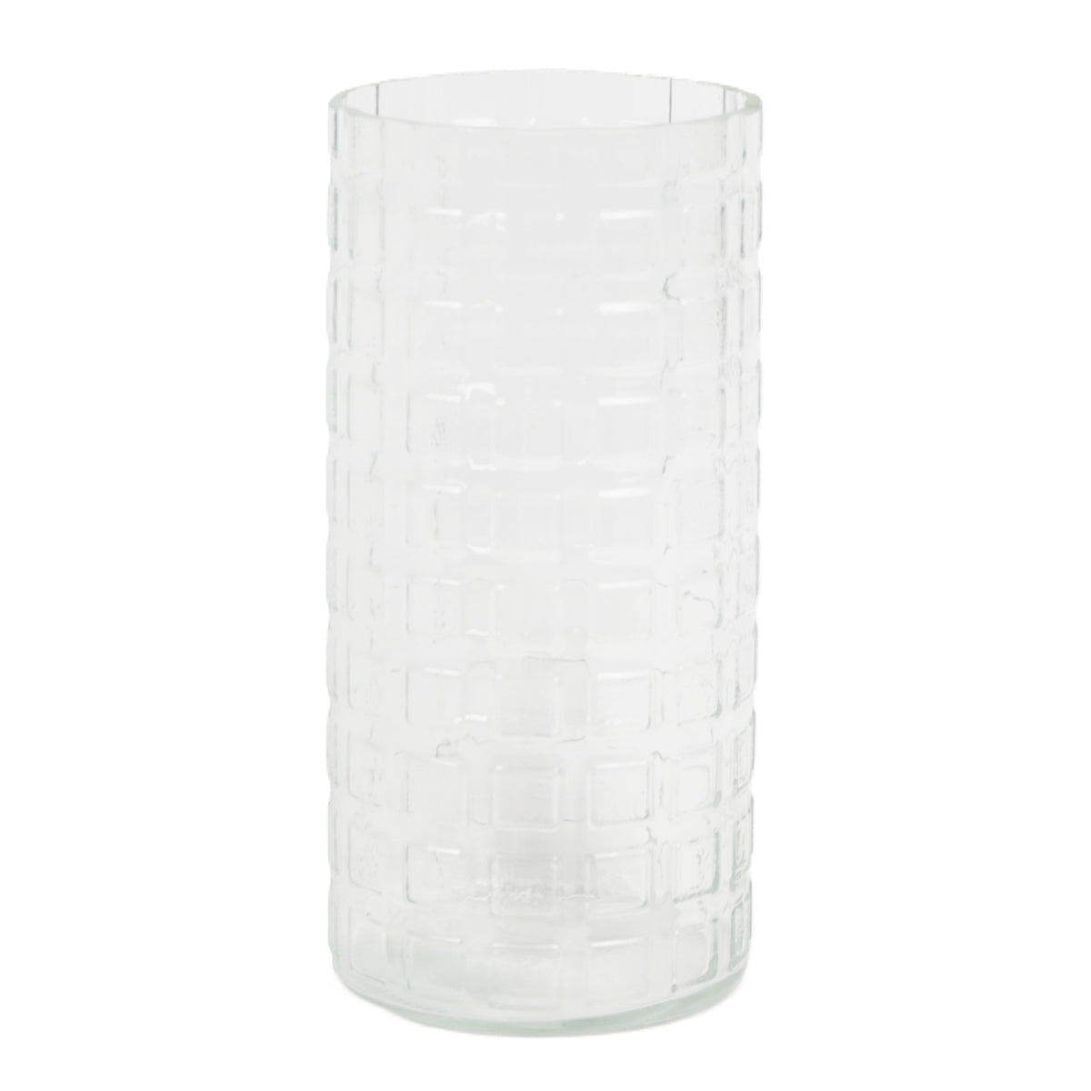 Clear Tiled Cylinder Vase