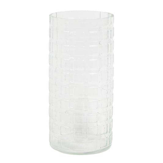 Clear Tiled Cylinder Vase