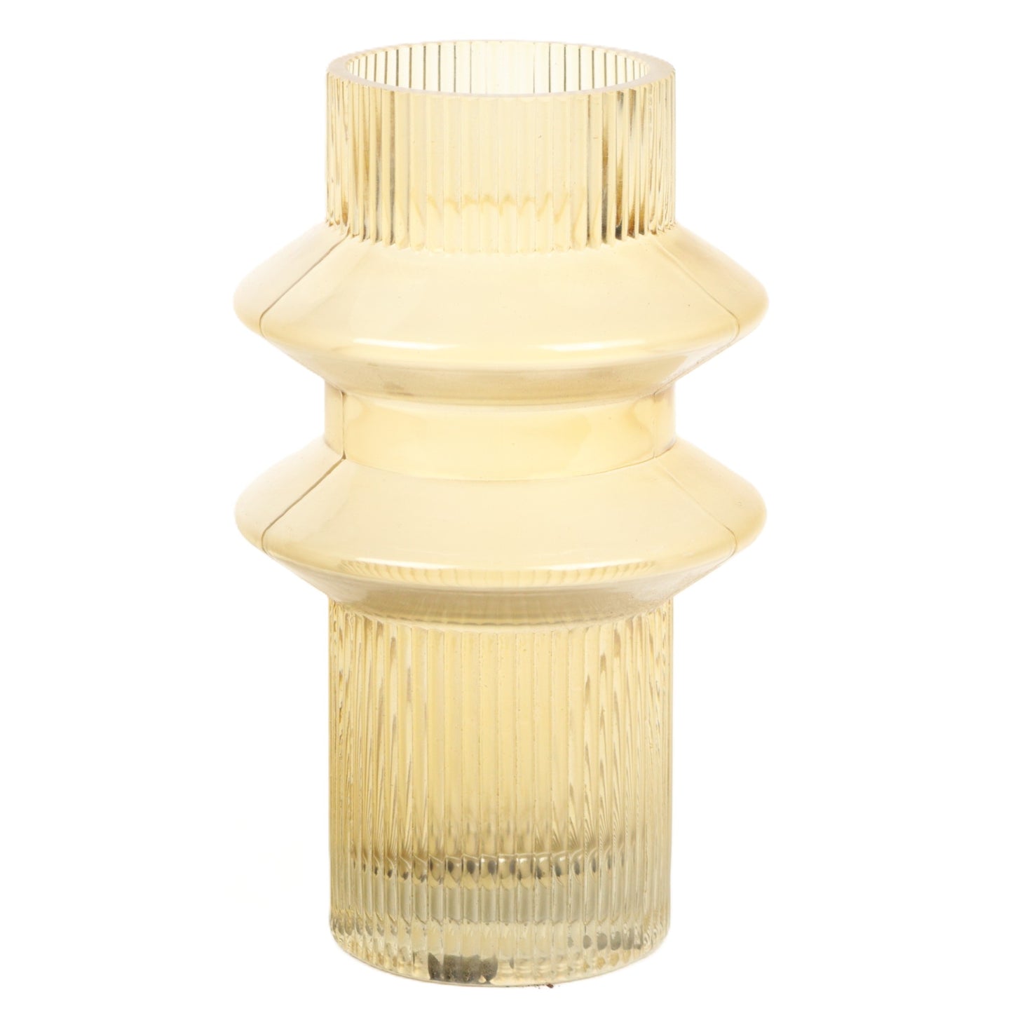 Tan High Ringed Vase