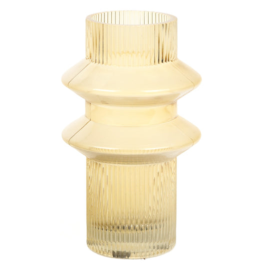Tan High Ringed Vase