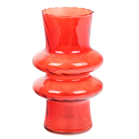 Crimson Double Ringed Vase