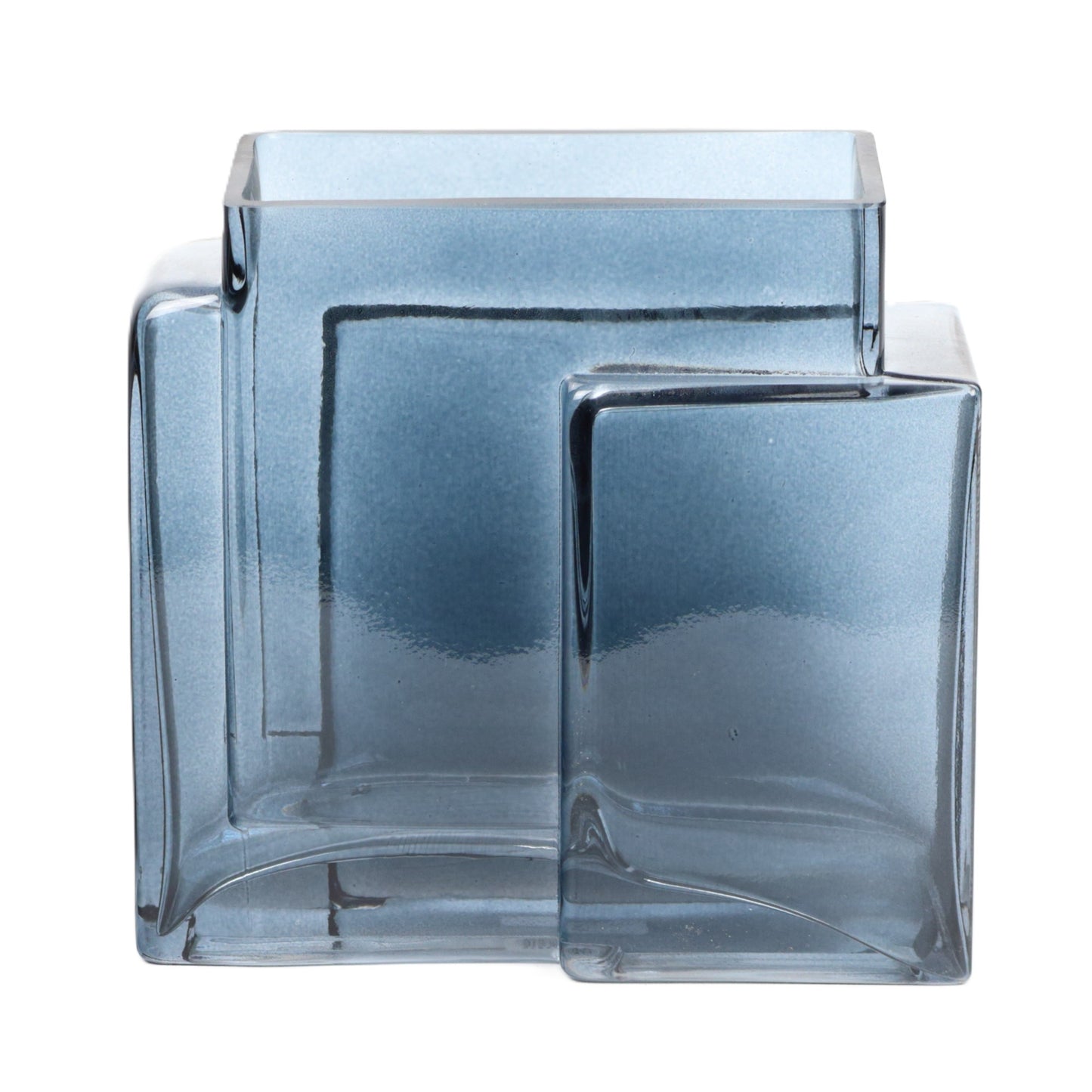 Squat Blue Cuboids Vase