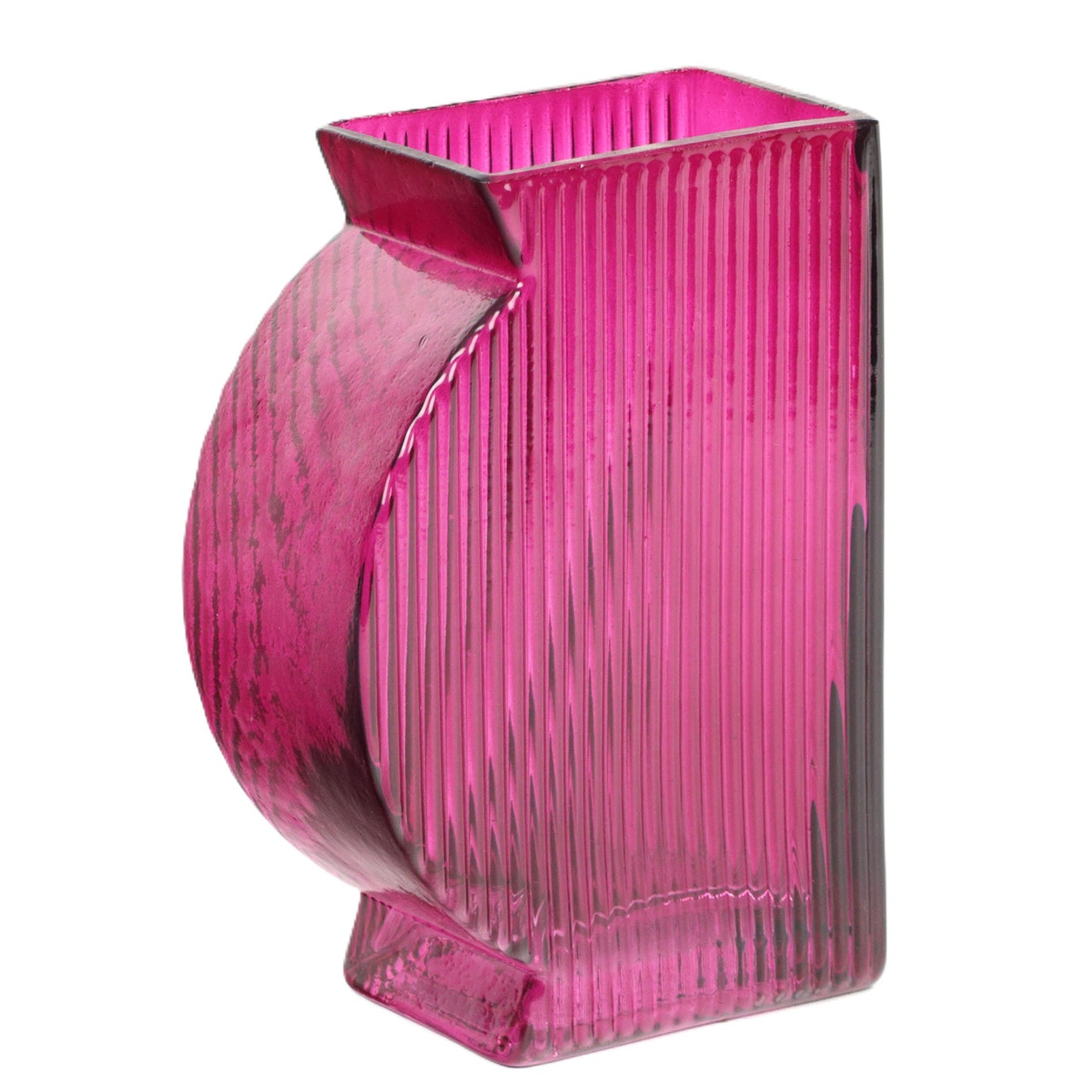 Fuschia Asymmetrical Vase