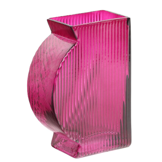 Fuschia Asymmetrical Vase