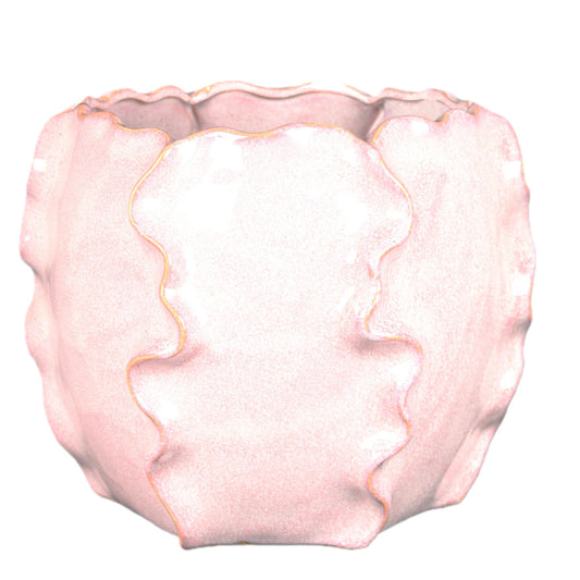 Blush Frilly Pot Large