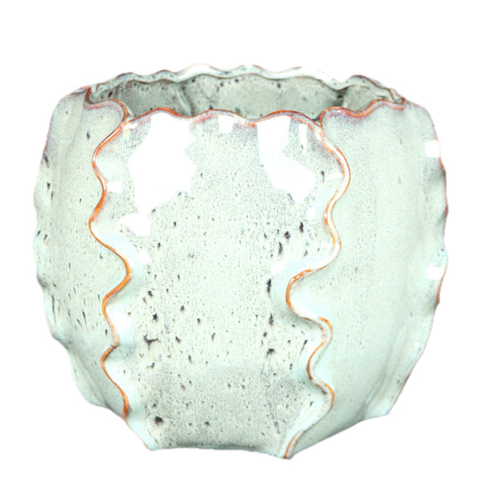 Green Frilly Pot Large