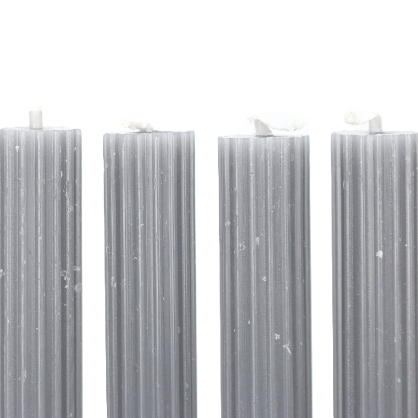 Grey Ribbed Candle