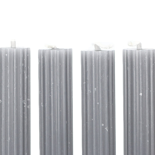 Grey Ribbed Candle