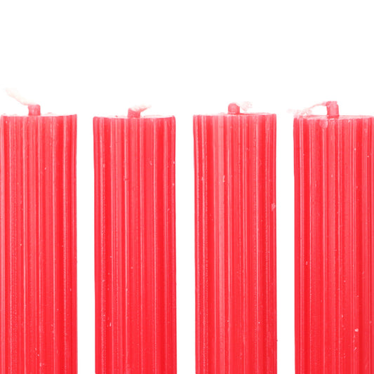 Red Ribbed Candle