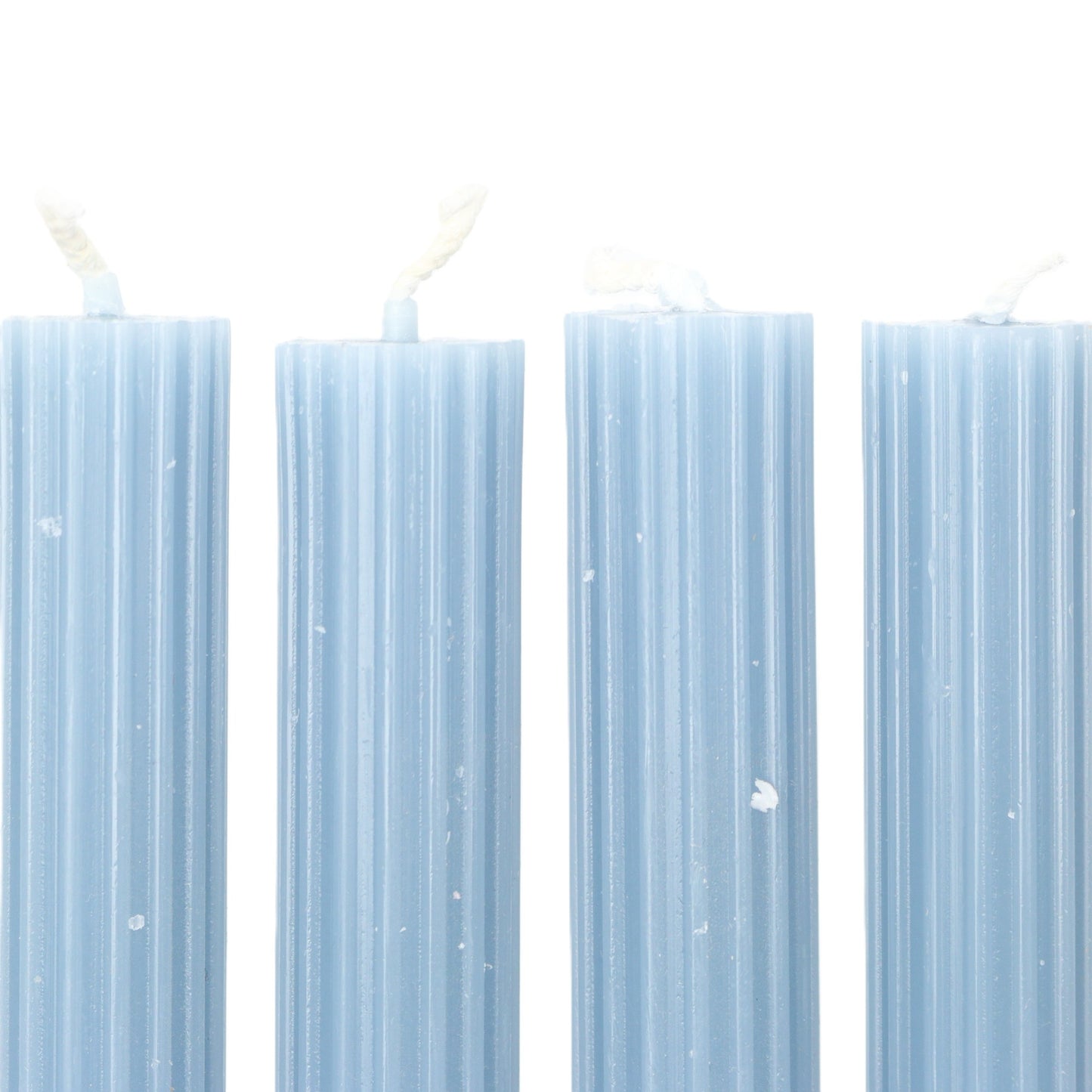 Blue Ribbed Candle