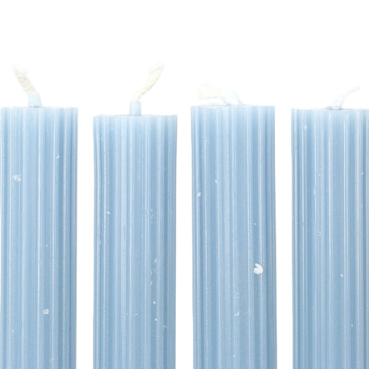 Blue Ribbed Candle
