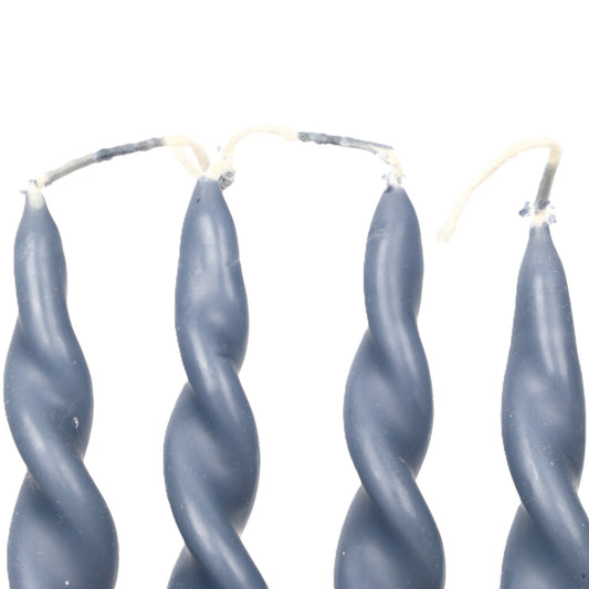 Deep Ocean Blue Large Curly Candle