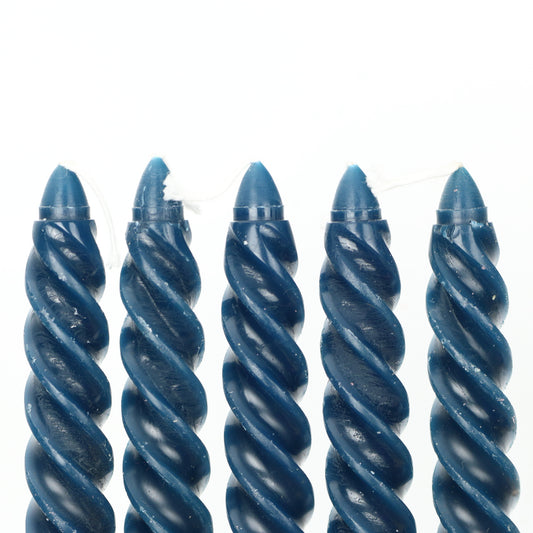 Navy Large Twisted Candle