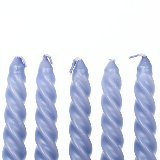 Lavendar Blue Small Twisted Candle