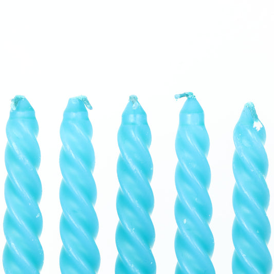 Cerulean Blue Small Twisted Candle