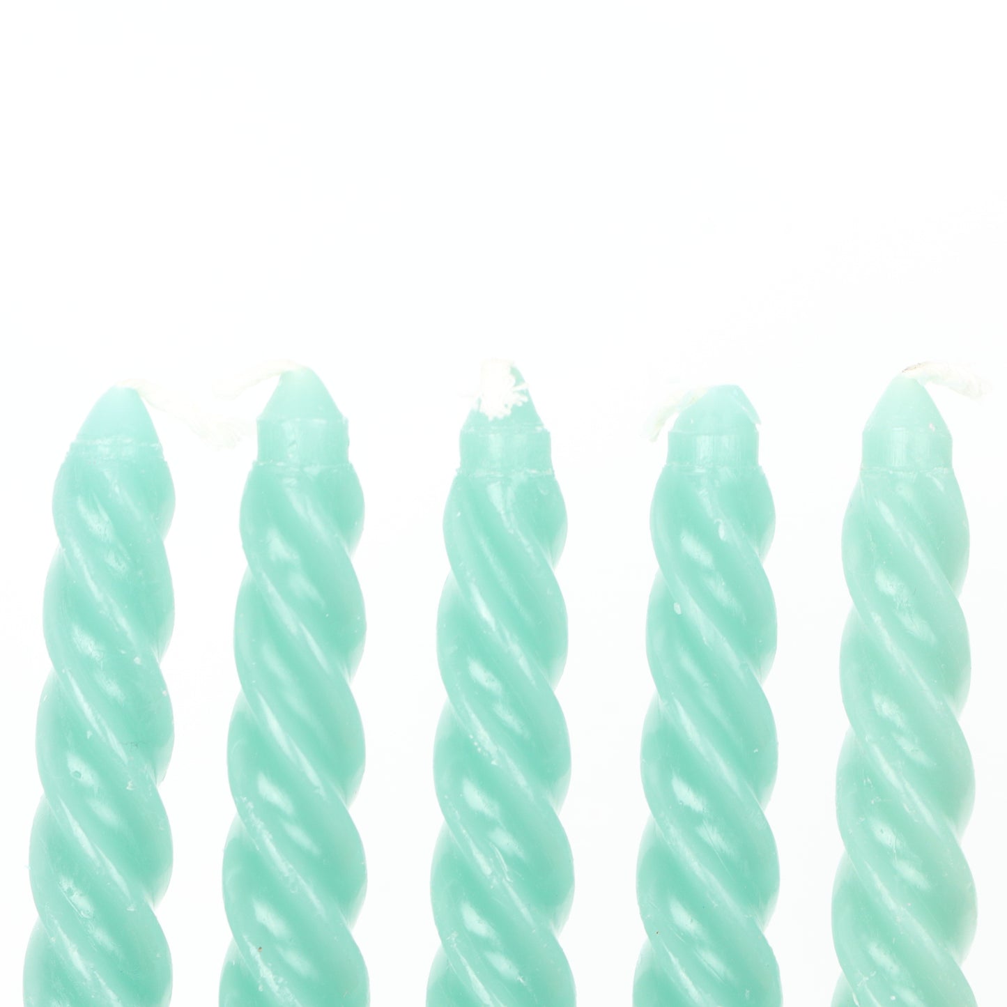 Teal Small Twisted Candle
